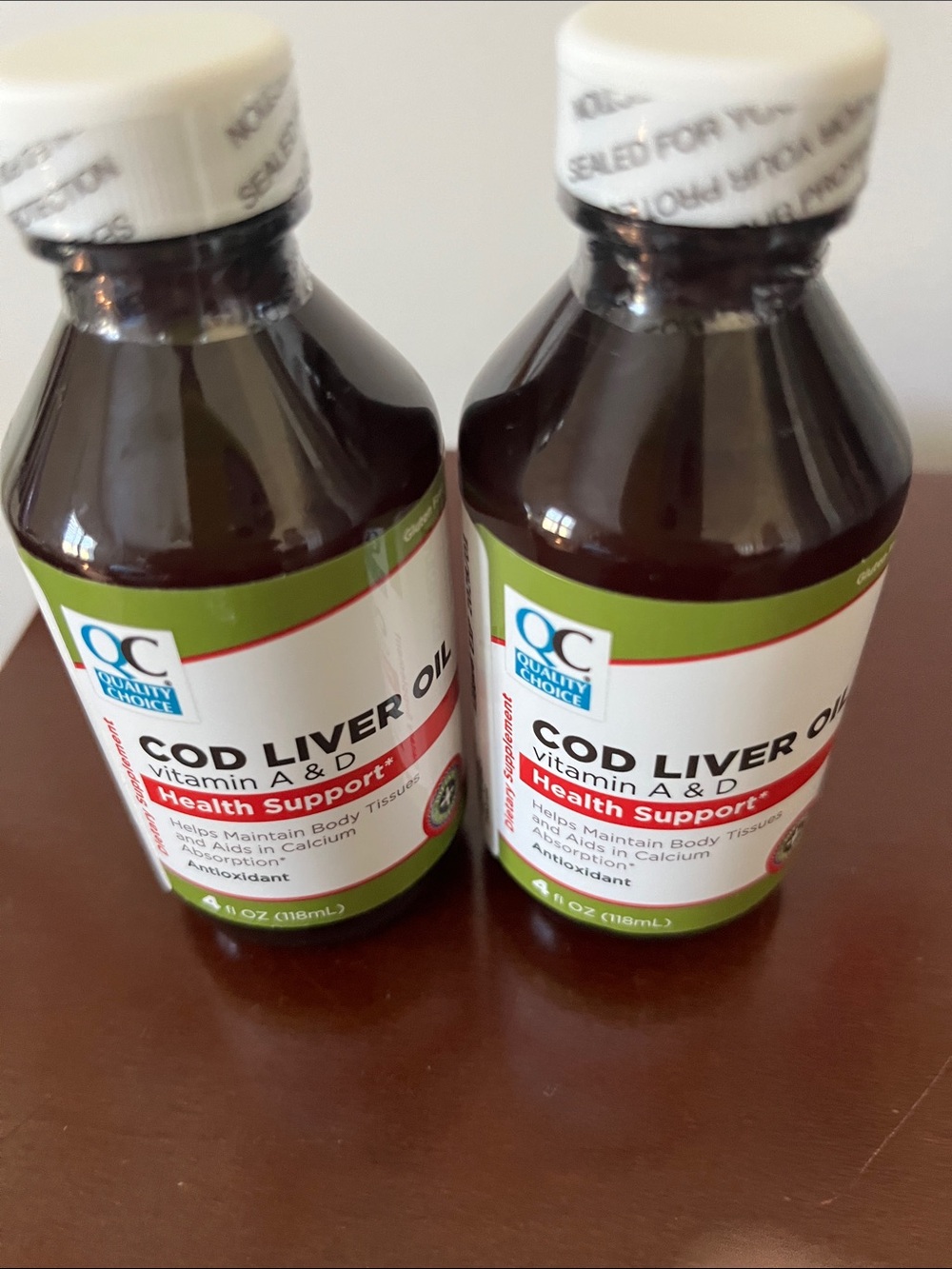 2 unopened sealed bottles of Cod Liver Oil / 4 oz each